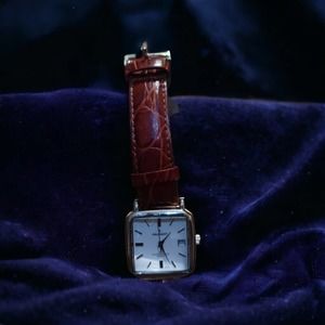 Peugeot Vintage Unisex brown leather banded watch